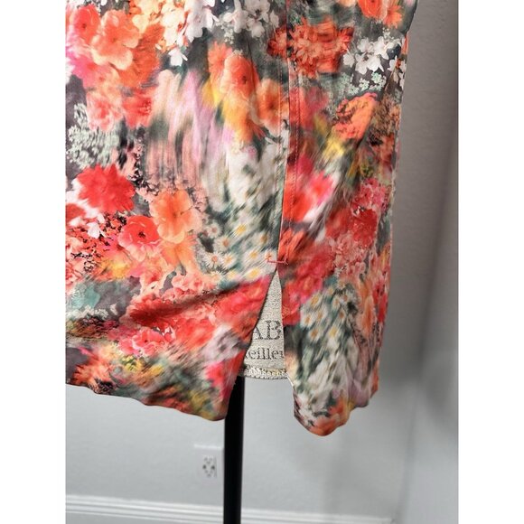 Athleta Refined Zephyr Womens Sleeveless Pink Floral Tank Top Side Slits Size XS - Picture 5 of 8